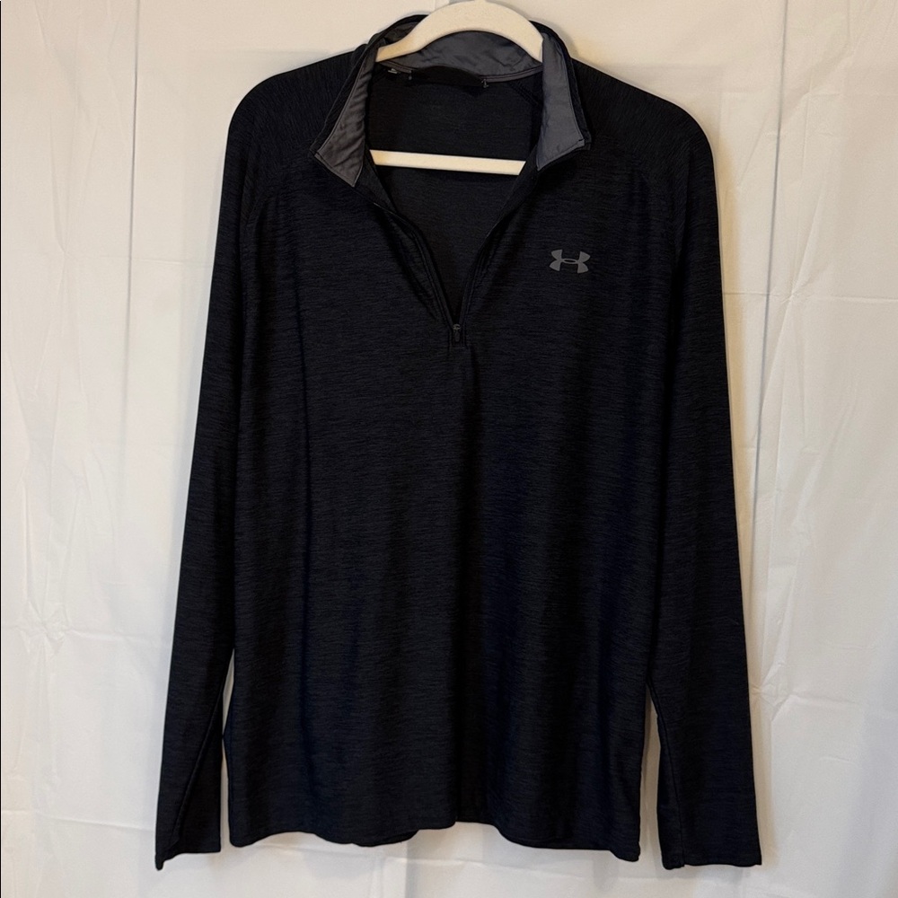 Under Armour Men's Medium Playoff Quarter-Zip Dark Charcoal Gray - Picture 8 of 8